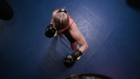 woman boxing training session