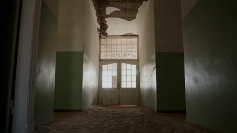 abandoned corridor with sand