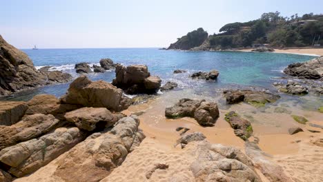 Cala-Sant-Frances,-Blanes-Girona-Costa-Brava,-Strand,-Straße-Zum-Meer,-Mittelmeer