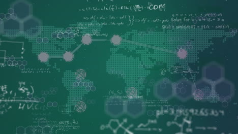 animación del procesamiento de datos sobre el mapa del mundo