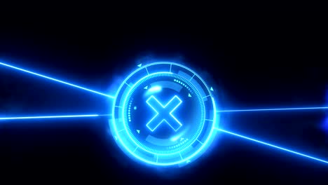 futuristic sports game loop animation. versus fight background. radar neon digital display. x target mark. game control interface element. battle fight sports competition.