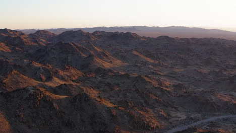 Red-Cloud-Mine-Mountains-In-Dusk-Evening,-Arizona,-USA,-Aerial