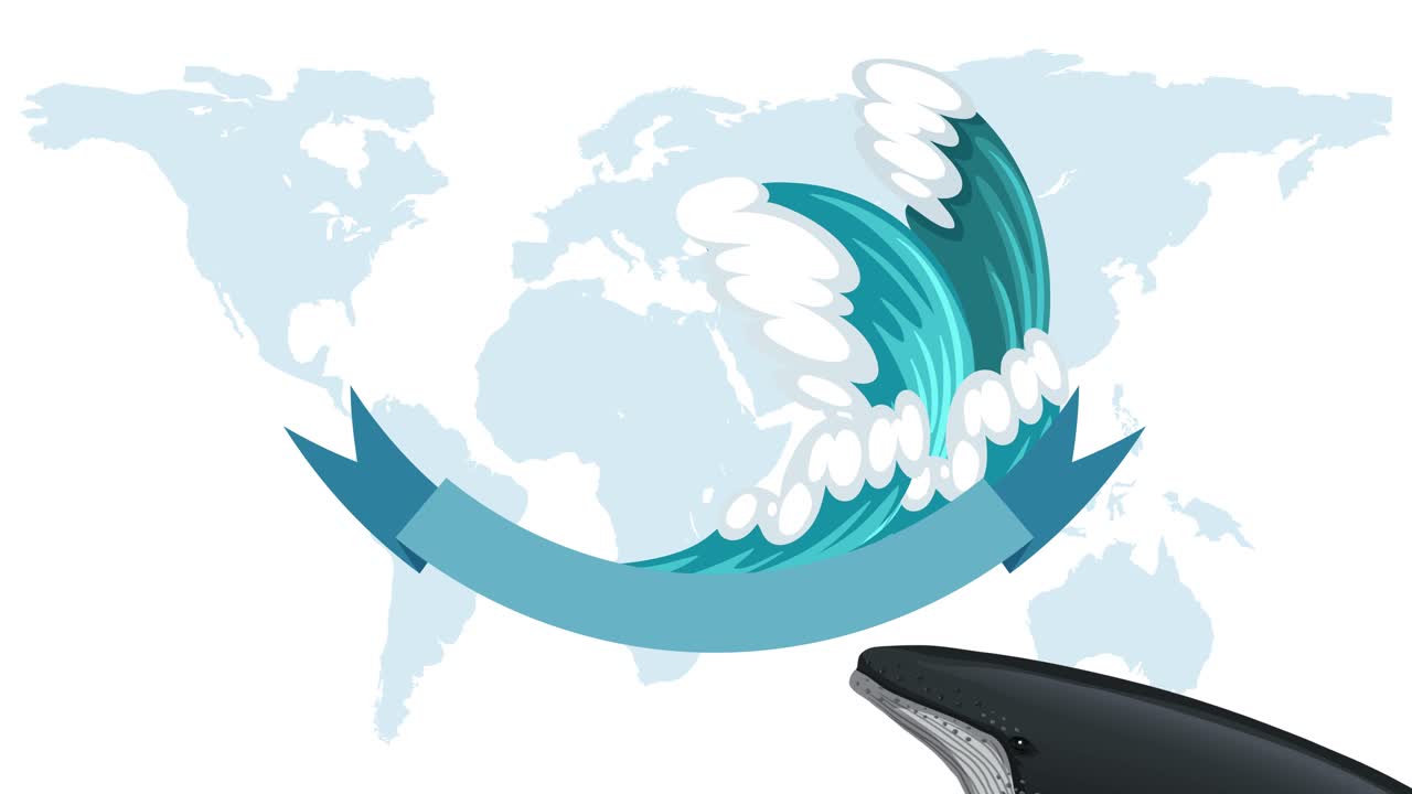 세계 고래 날을 보여주는 애니메이션 시스