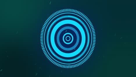 animación del círculo de procesamiento sobre un fondo marino con puntos verdes
