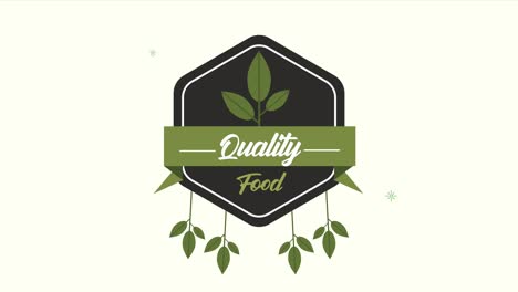 emblema de calidad del producto ecológico con cinta