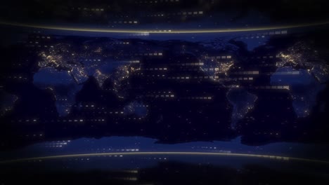 Animation-Der-Datenverarbeitung-über-Der-Weltkarte