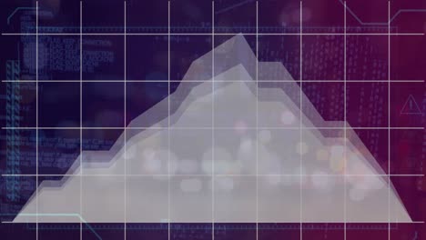 Animation of data processing over grid background