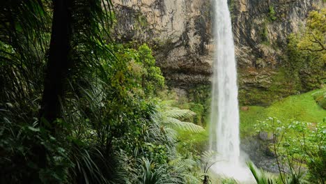 Mid-shot-magic:-Bridal-Veil-Falls-captured-from-the-middle-in-mesmerizing-stock-footage