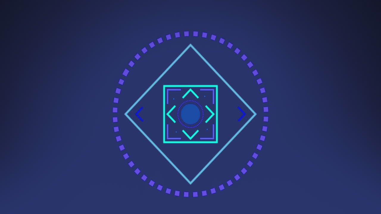 animación de escaneo de alcance con marcadores en fondo azul