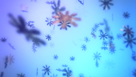 hermoso copo de nieve 3d concepto de animación bucle