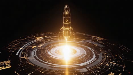 rocket launching on digital platform