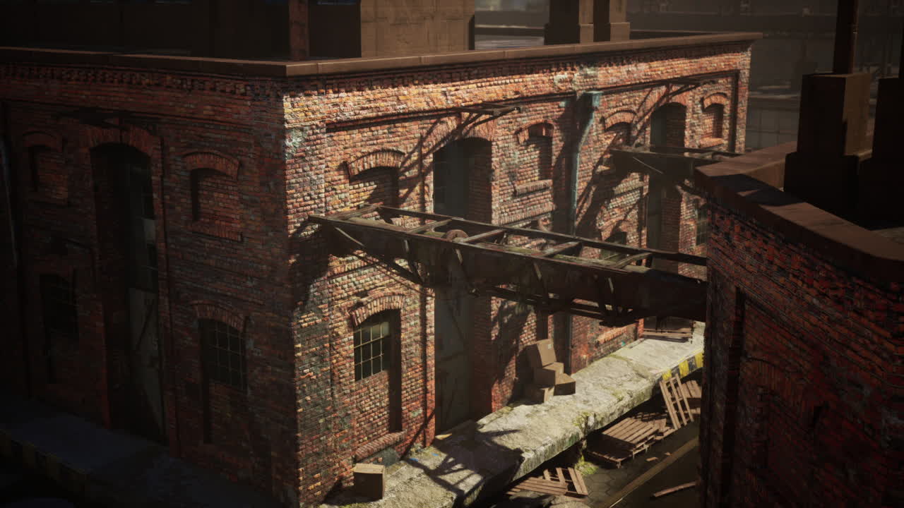 Abandoned brick factory collapsing over time in a neglected industrial area