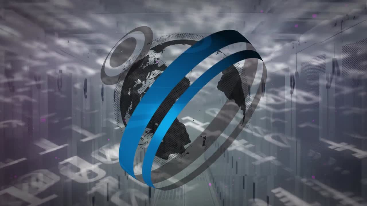 animación del globo sobre el procesamiento de datos y