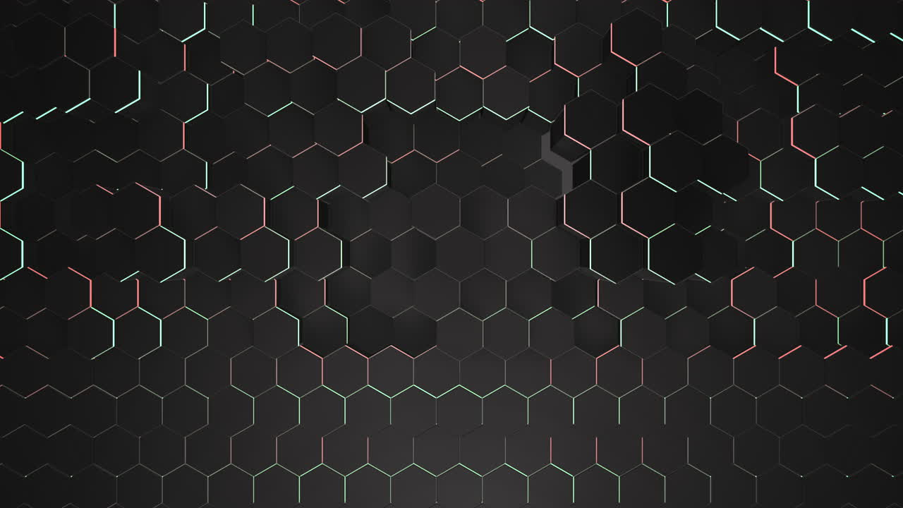 fondo de cuadrícula hexagonal negro oscuro de movimiento 15