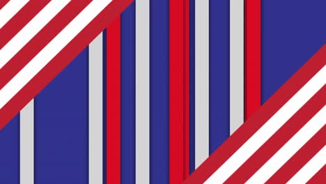 Animation-of-blue,-white-and-red-stripes-with-white-stars