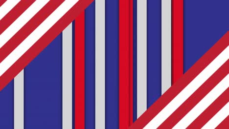 animation of blue, white and red stripes with white stars