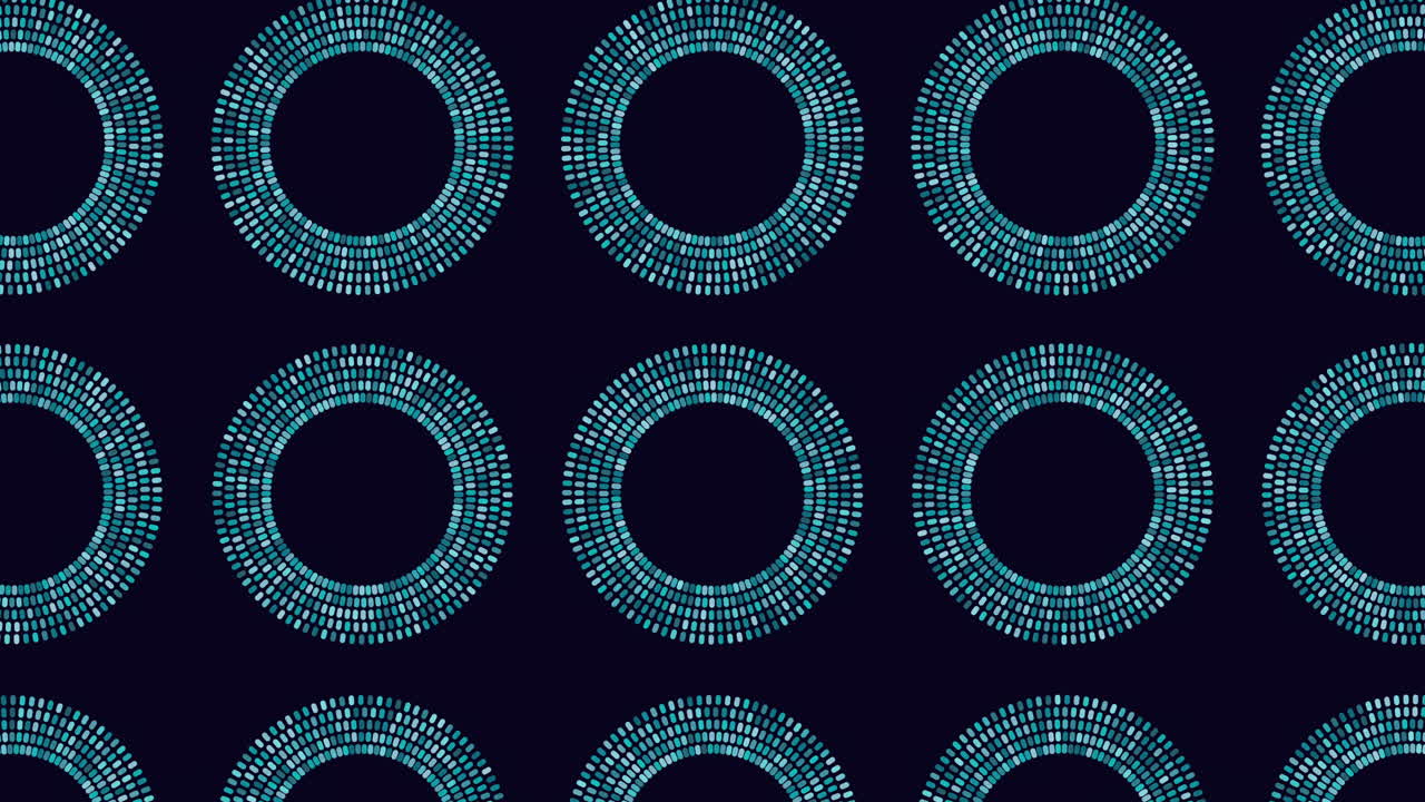 Rainbow neon abstract circles pattern