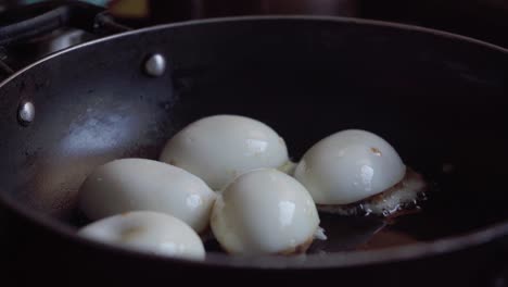 pan-frying boiled egg deviled egg also known as stuffed eggs, russian eggs, or dressed eggs
