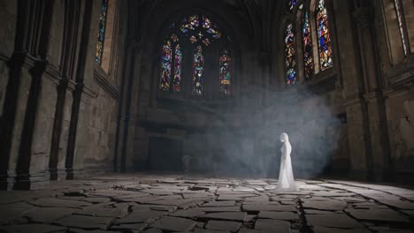 ghost in an abandoned church