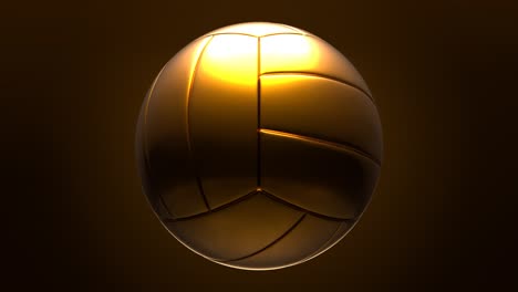 gold volleyball ball isolated on brown background.