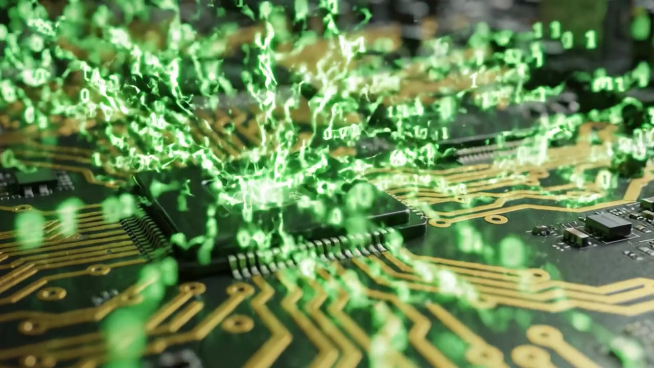 A Close-up Exploration of a Circuit Board: Unveiling the Intricacies of Electronic Components and the Flow of Energy in Digital Systems