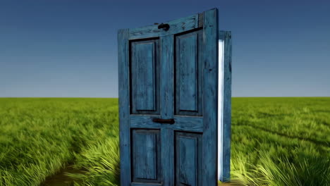 open door in a field