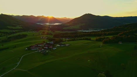 beautiful panoramic view of sunset beyond mountain landscape in austria