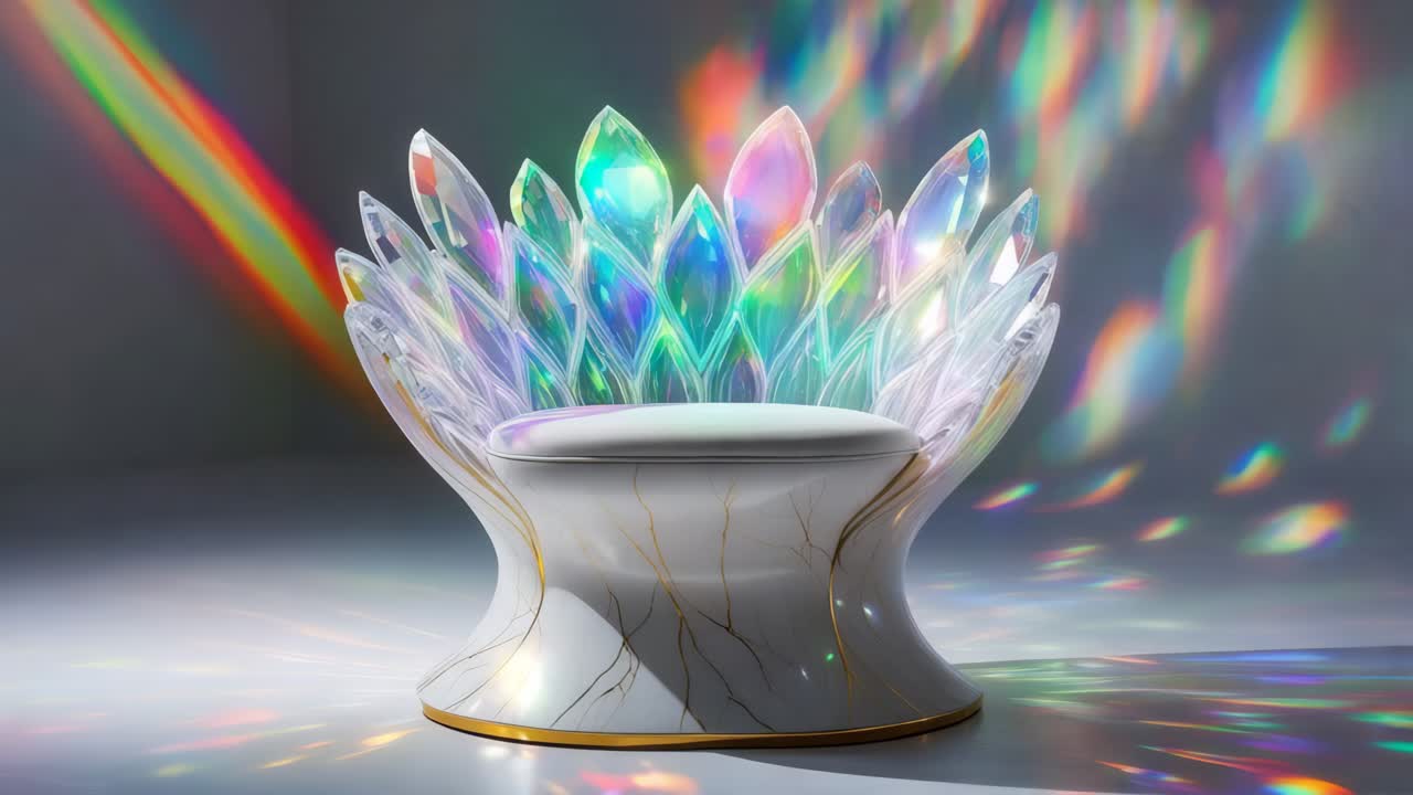 미래의 크리스탈 왕좌 의자