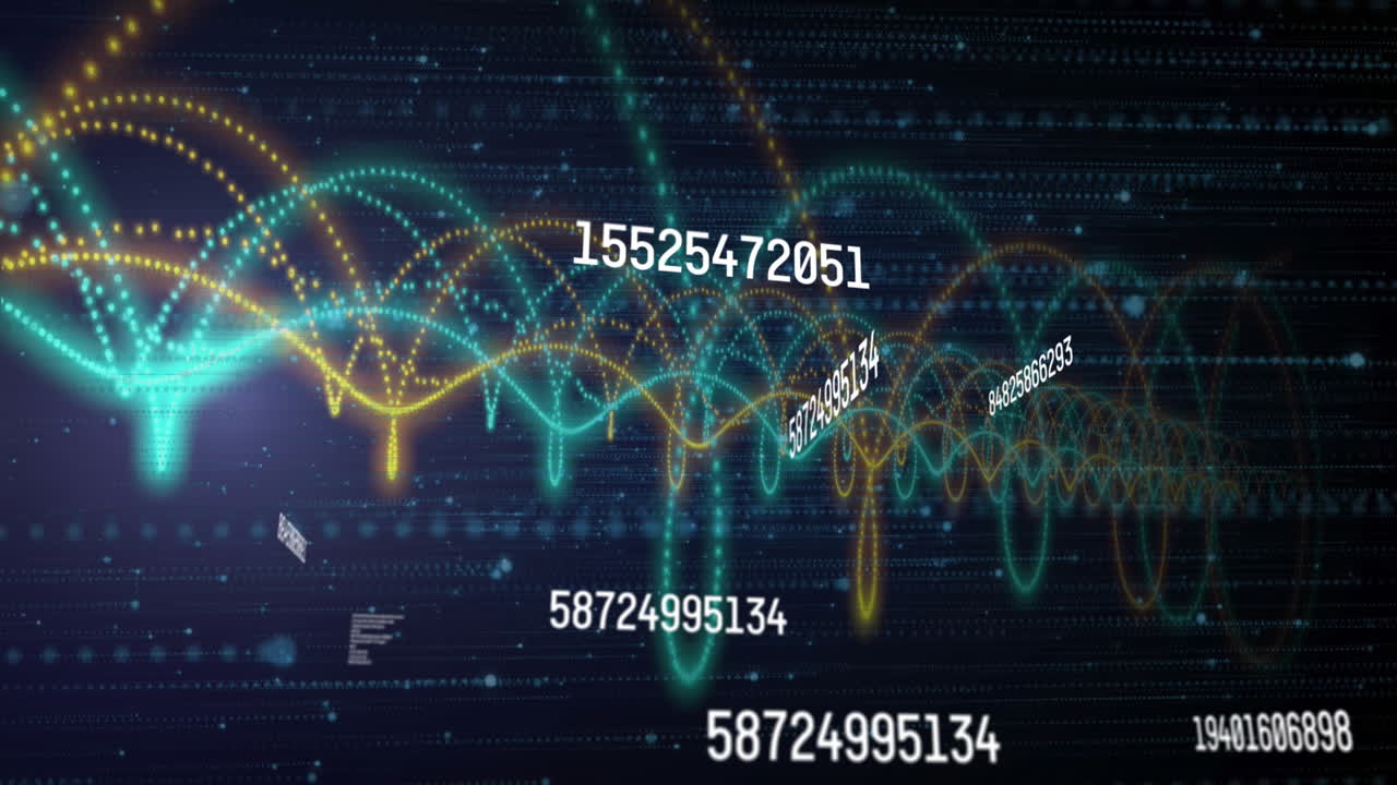 dna 가닥과 숫자에 대한 데이터 처리의 애니메이션