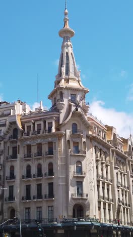 vertical view of el molino coffeehouse, famous art deco architectural building of buenos aires city, argentina in congress neighborhood