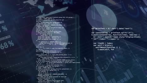 animation of data processing on black background