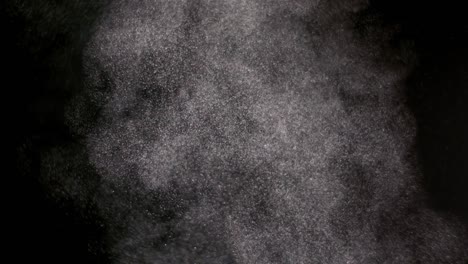 polvo aislado sobre un fondo negro