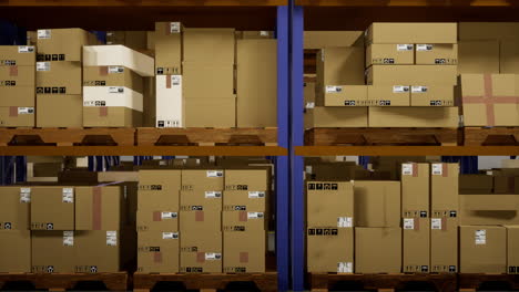 distribution center packed with cargo parcels and merchandise ready for shipment