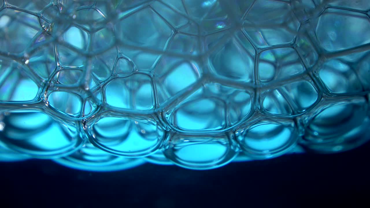 공기 거품, 비누 거품, 물의 표면 긴장, 무지개, 눈부신 비누 거룩, 다채로운 빛 반사, 비디오 효과, 배경, 4k