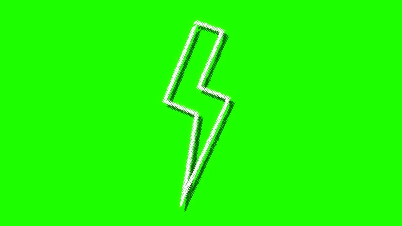 fondo de estilo boceto de trueno de dibujos animados o recurso gráfico pantalla verde