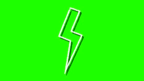 cartoon thunder bolt sketch style background or graphical resource green screen