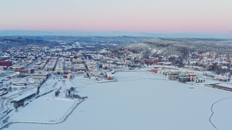 Vista-De-Invierno-Sobre-La-Ciudad-De-Sundsvall-4k