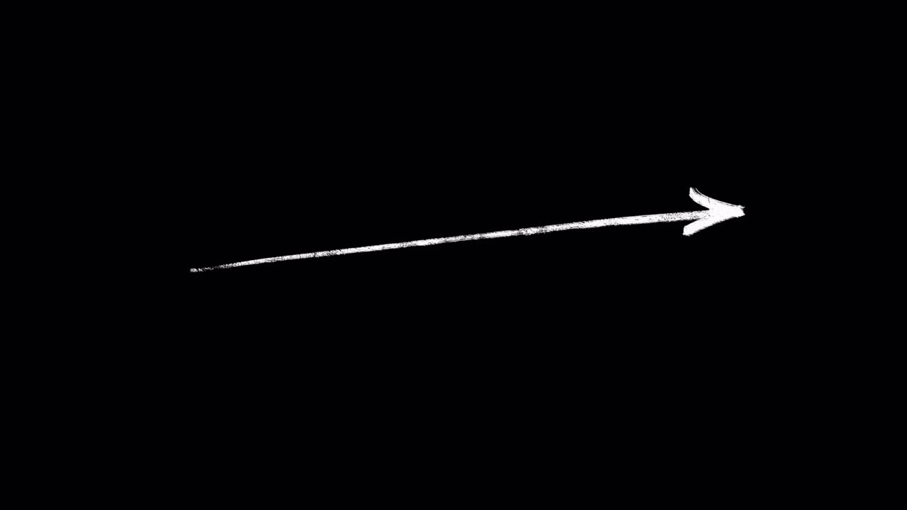 Chalk Drawn Arrow Appearing on Black Background