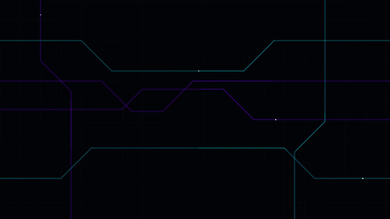 Abstract Digital Network Lines Moving on Dark Background