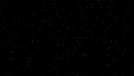 digital animation of codes and text characters appearing in matrix style, slow matrix rain effect on dark background, digital world concept