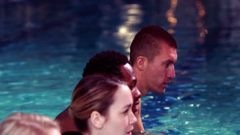 Fit-group-cycling-in-the-pool