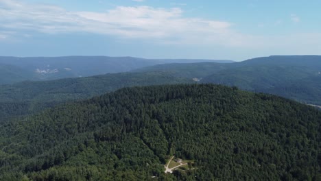 cinematic 4k clip over the mountain area and the black forest in baden baden, germany
