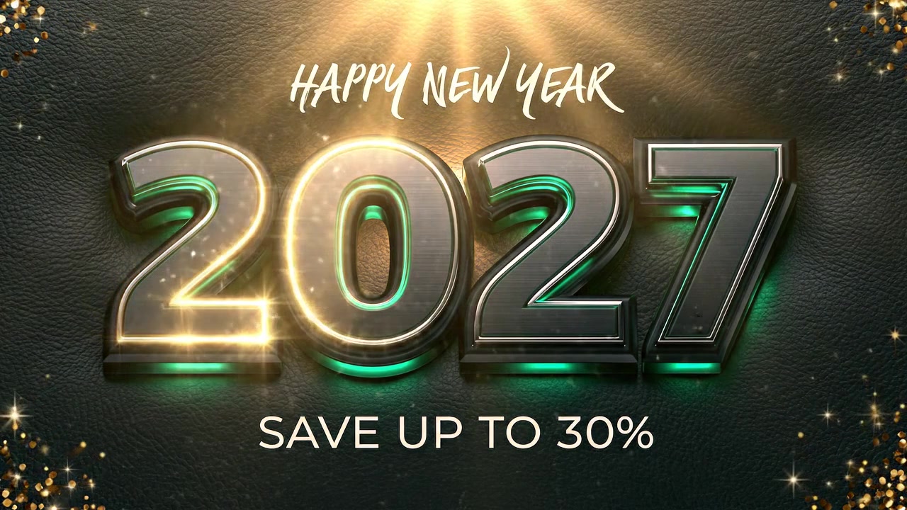 Grafica Promozionale Buon Anno 2027 con Effetto Luce Dorato