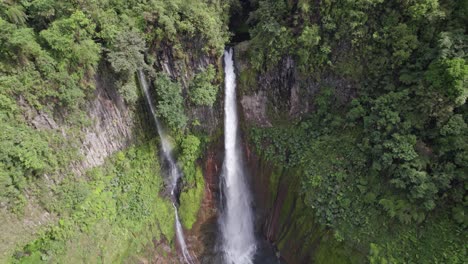 catarata del toro, one of costa rica's tallest waterfalls, plunging dramatically into an ancient volcanic crater