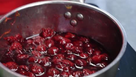 making cherry sauce