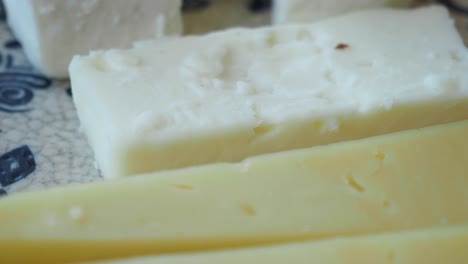 close up of white cheese on a plate