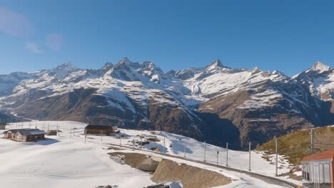 pov - riding on gornergrat train reveals famous matterhorn mountain landscape