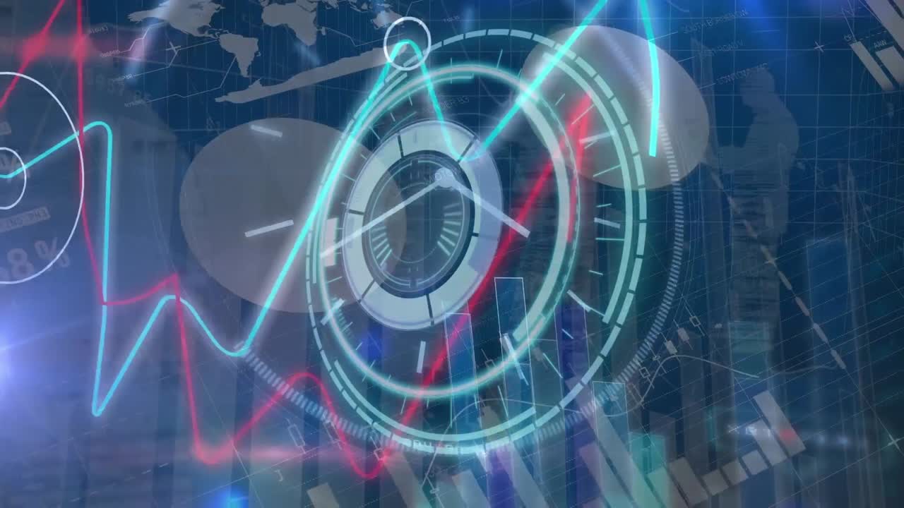 검은 바탕에 스 ⁇  스캐닝을 통해 데이터 처리의 애니메이션