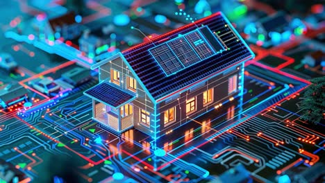 futuristic smart home technology concept