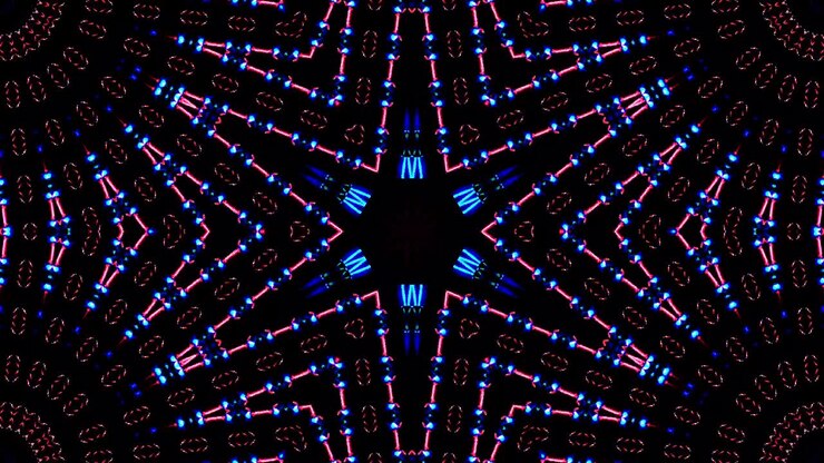line wave motion, colorful,on a black background